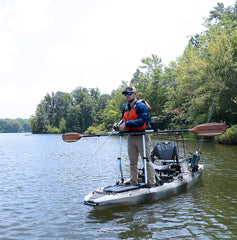 YakAttack CommandStand in stand-up mode ready for rigging on a kayak.