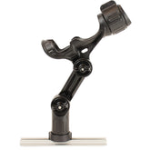 Omega Pro Rod Holder with elevated extension arm attached to kayak track