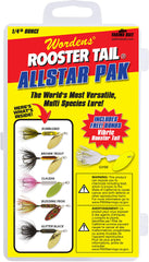 Wordens RTBX.212-S780 Rooster Tail Box Kit with six color assortments for trout and bass.