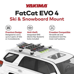 SkiLift clearance shown with tall bindings on Yakima FatCat EVO 4