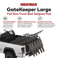Yakima GateKeeper protective tarpaulin material protects truck and gear
