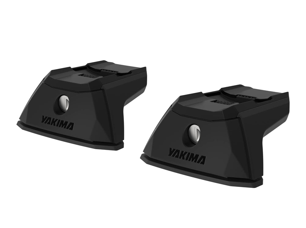 Yakima TrackTower 2-Pack base assembly demonstrates direct-to-track mounting for secure cargo.