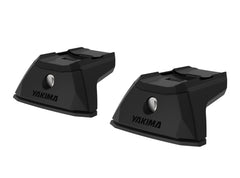 Yakima TrackTower 2-Pack base assembly demonstrates direct-to-track mounting for secure cargo.