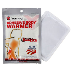 Yaktrax 12-Hour Adhesive Body Warmer pack open, ready for cold weather warmth.