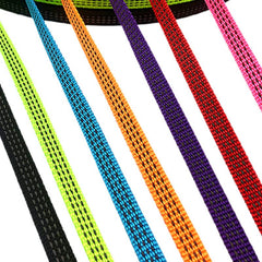 Closeup of Yalulu nylon tubular webbing in pink, showing durable weave and knot-friendly design.