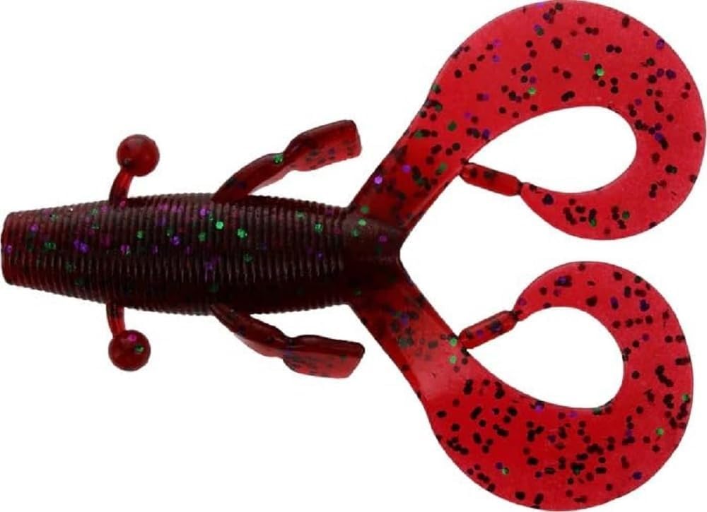 Yamamoto Cowboy Plum Candy 3.75-inch craw lure with floating claws for slow retrieves.