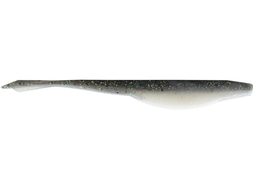 Yamamoto D-Shad swimbait performing side-to-side twitching to trigger predatory strikes.
