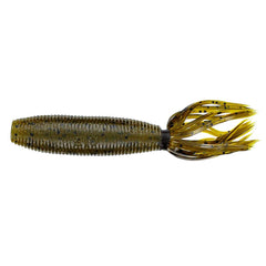 Yamamoto Fat Ika 4-inch green pumpkin with black flake, perfect for flipping and pitching versatility.
