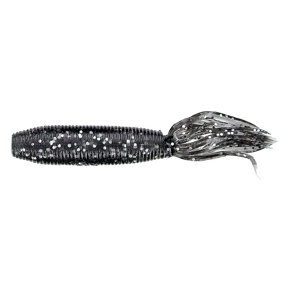 Yamamoto Fat Ika 4-inch Smoke with Large Silver, ideal for precise flipping and bass presentations.