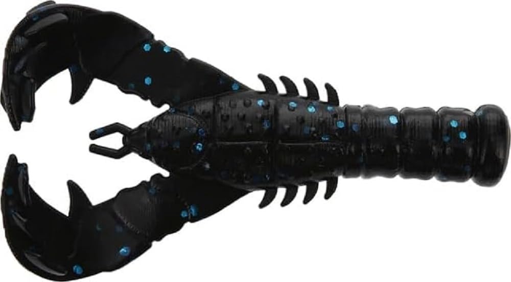 Gary Yamamoto Yama Craw in black with blue flake, ideal jig trailer for slow, natural action