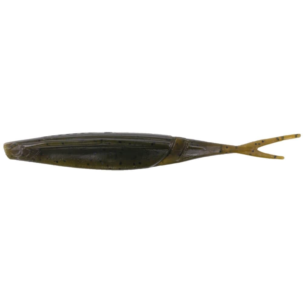 Yamamoto Hinge Minnow GRN Pumpkin/BLK FLK with rolling action that attracts strikes