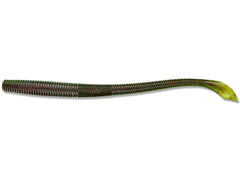 Yamamoto Kut Tail Worm in green pumpkin with red flake and fading watermelon laminate for finesse fishing