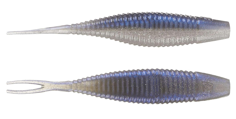 Yamamoto Scope Shad Pro Blue 3in profile aimed to attract bass during visual feeding