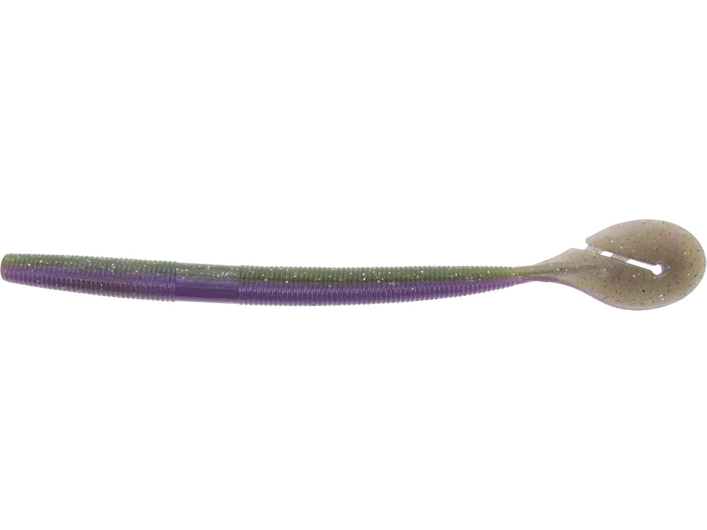 Yamamoto Speed SENKO Lavender Watermelon worm gliding through grass attracts bass.