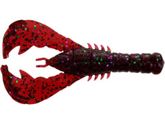 Yamamoto Yama Craw Plum Candy 4-In jig trailer floats and stands on the bottom for slow, natural action