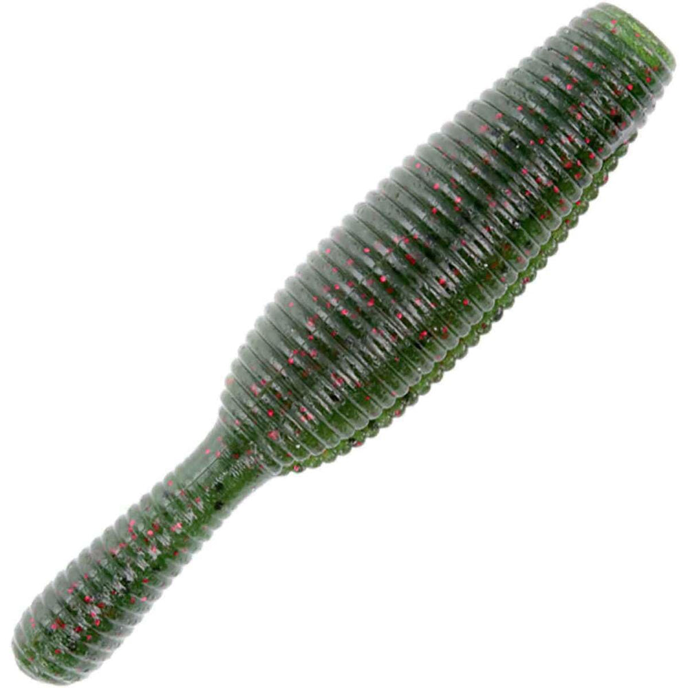 Yamamoto Yamatanuki heavy soft plastic watermelon with black and red flakes, ideal for weightless retrieves and accurate casts