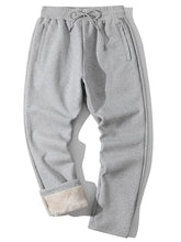 Yameekamulga fleece stretch sweatpants front view highlights insulated warmth for cold days.
