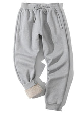 Yameekamulga fleece-stretch sweatpants front view showing easy pull-on comfort for daily wear.