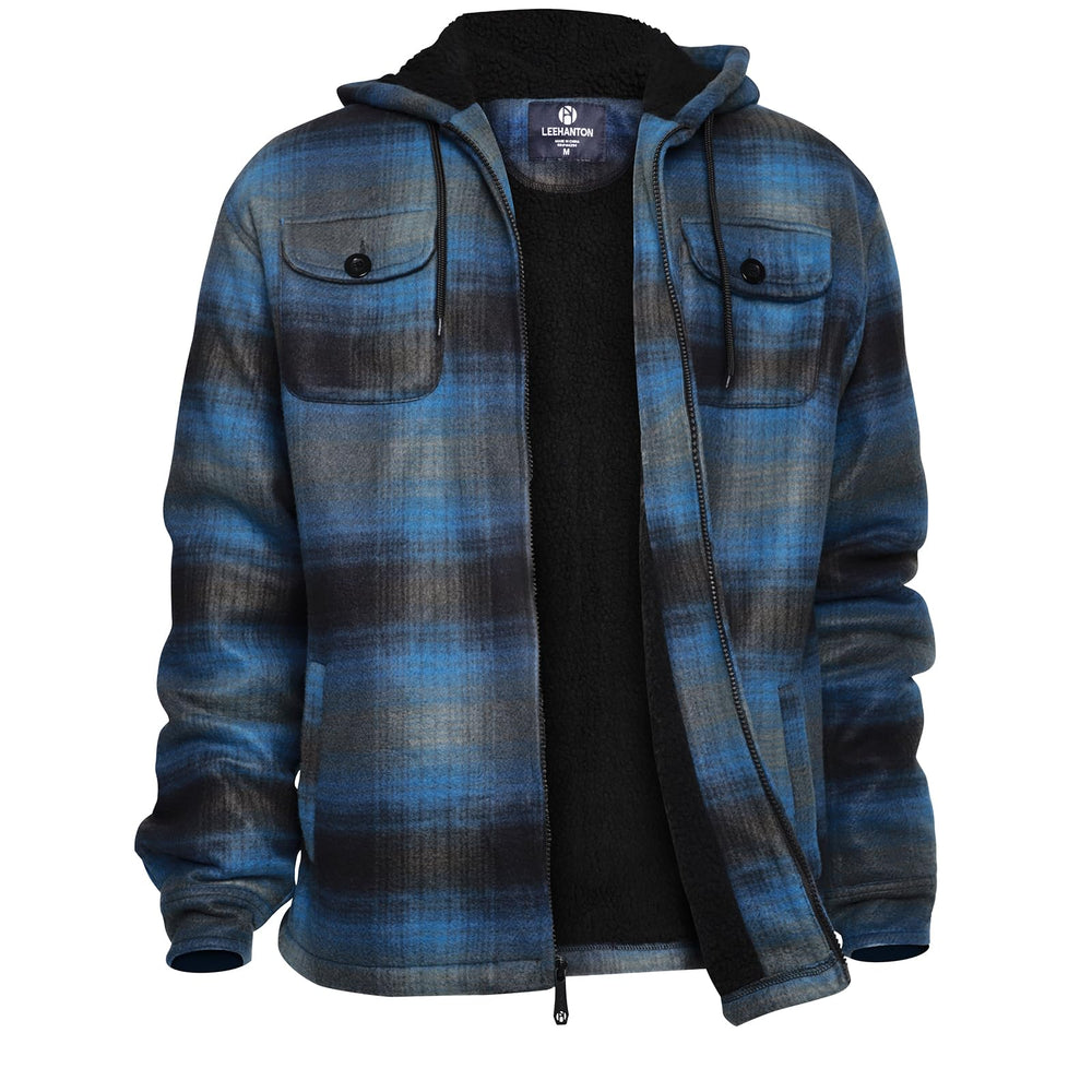 Yasumond plaid flannel jacket front view shows warm everyday wear