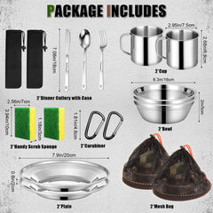 yasuwekik Scout Mess Kit plate and bowl set for camp meals and easy cleanup.