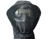 YBJMSFA full-face mask with goggles for enhanced protection and clear visibility during airsoft.