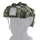 YBJMSFA tactical fast helmet cover front view showing camo mesh for stealth and comfort