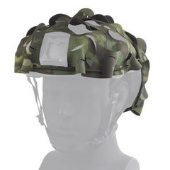 YBJMSFA tactical fast helmet cover front view showing camo mesh for stealth and comfort