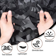 Yeacool camo netting 3D leaf-pattern close-up enhances natural blending.