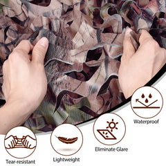 Yeacool camouflage netting 3D leaf-pattern close-up highlights texture and concealment