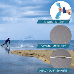 Yeahmart net with heavy-duty zinc sinkers offers corrosion resistance and stable sinking.