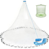 Yeahmart cast net 8ft radius demonstrates broad bait-catching coverage.