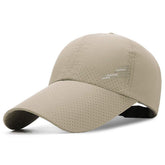 YEKEYI outdoor quick-dry cap with long beige brim provides UPF 50+ sun protection