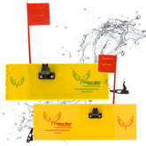 Yellow Bird planer board right 10-inch in action for extended trolling reach.