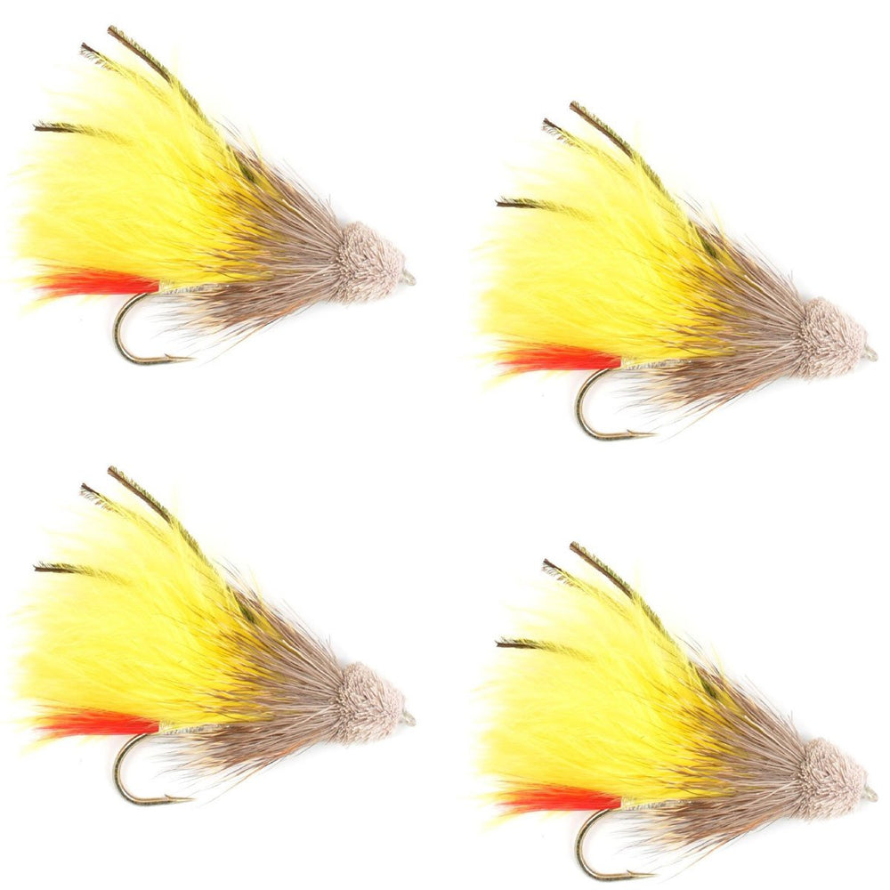 Yellow Marabou Muddler Minnow streamer fly hook size 4 - image 1