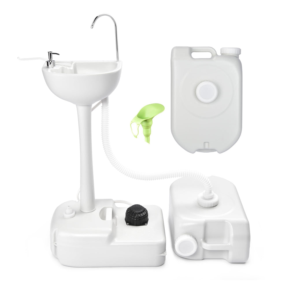 Yescom 17L portable camping sink with pump enables convenient outdoor handwashing.