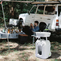 Yescom 24L waste water tank keeps outdoor setups clean