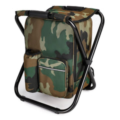 YESIACE hiking stool camouflage design, compact fold for easy backpack carry and outdoor seating.