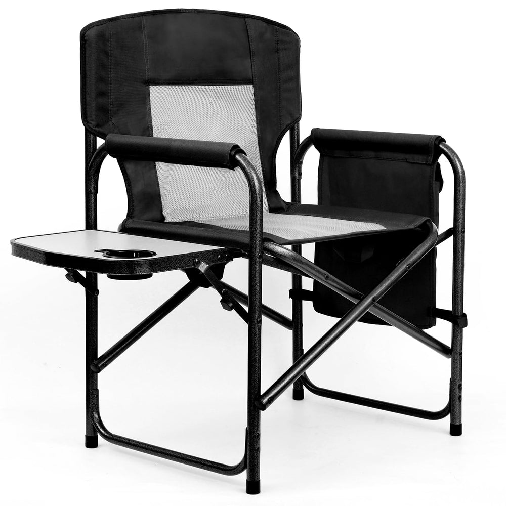 Yestomo folding camping chair setup for quick outdoor assembly.
