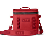 YETI Hopper Flip 12 front view shows rugged durability for camping trips.