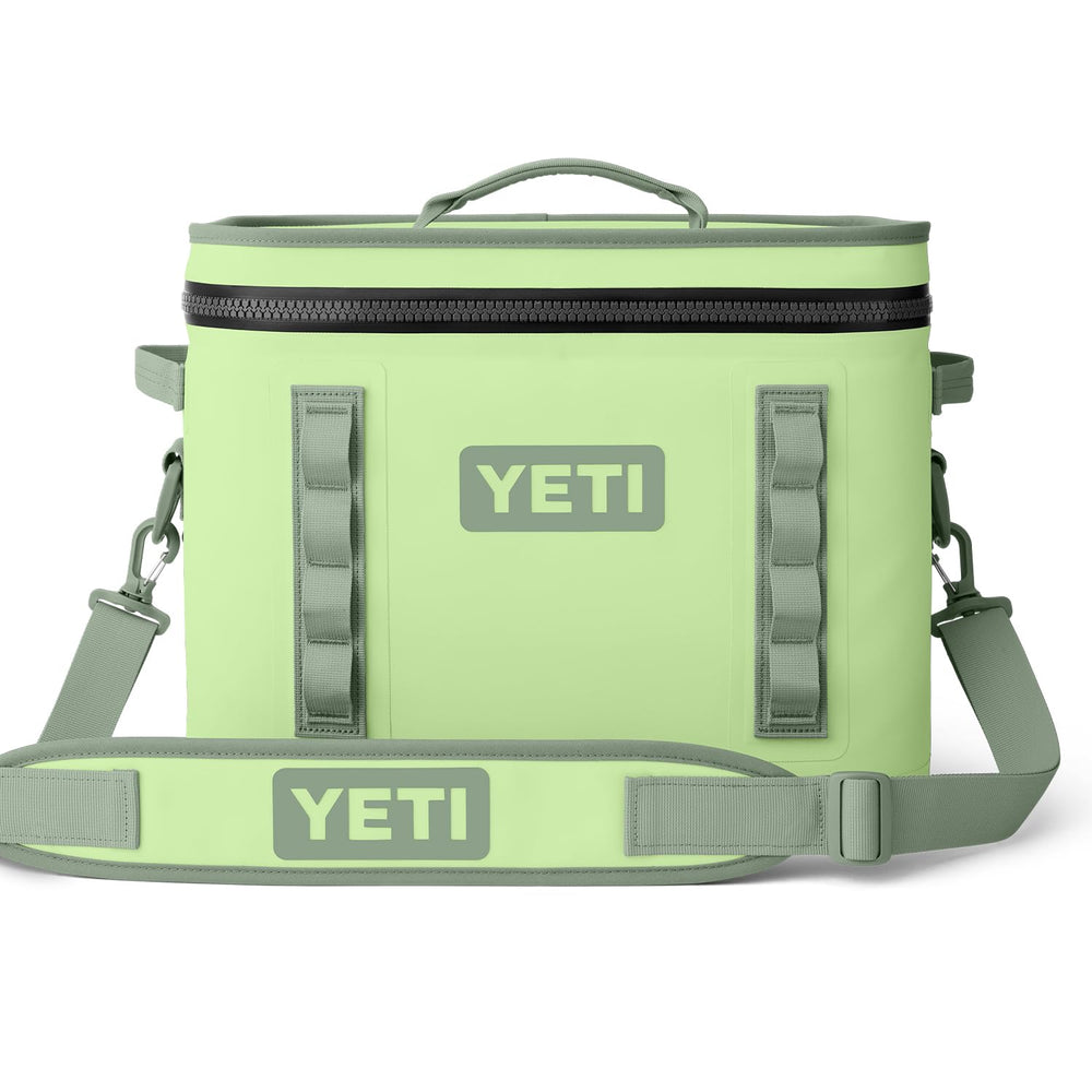 YETI Hopper Flip 18 Key Lime front view for rugged outdoor portability.