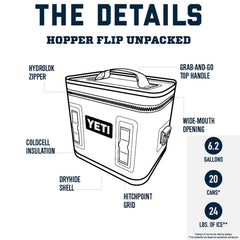 YETI Hopper Flip 18 ultramarine violet exterior dryhide shell resists punctures during rugged adventures.