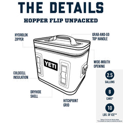 YETI Hopper Flip 8 side view highlights compact outdoor-friendly design.