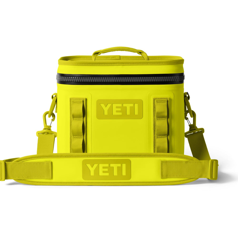 YETI Hopper Flip 8 Firefly Yellow front view for outdoor portability.