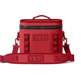 YETI Hopper Flip 8 Rescue Red front view shows portable cooling for on-the-go trips