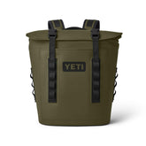YETI Hopper M12 Olive front view shows rugged DryHide shell for everyday use.