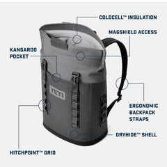 YETI Hopper M12 MagShield access demonstrates easy open with magnetic shield outdoors.