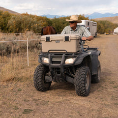 YETI LoadOut GoBox 60 open lid reveals interior layout for easy packing.