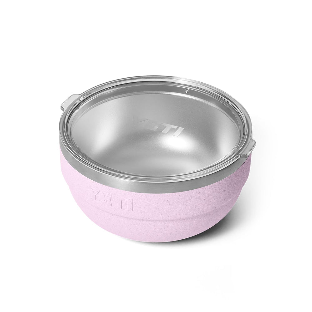 YETI Rambler Bowls Cherry Blossom with lid keeps hot queso ready to serve