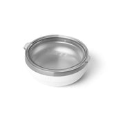 YETI Rambler Low Bowl white front view highlighting rugged stainless steel durability