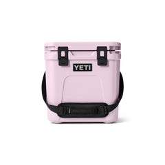 YETI Roadie 24 front view highlighting rugged exterior for road trips.